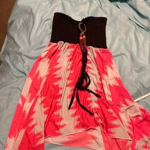 Pink and white dress